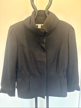 Dalia Collections Wool Blend Black Pea Coat 8